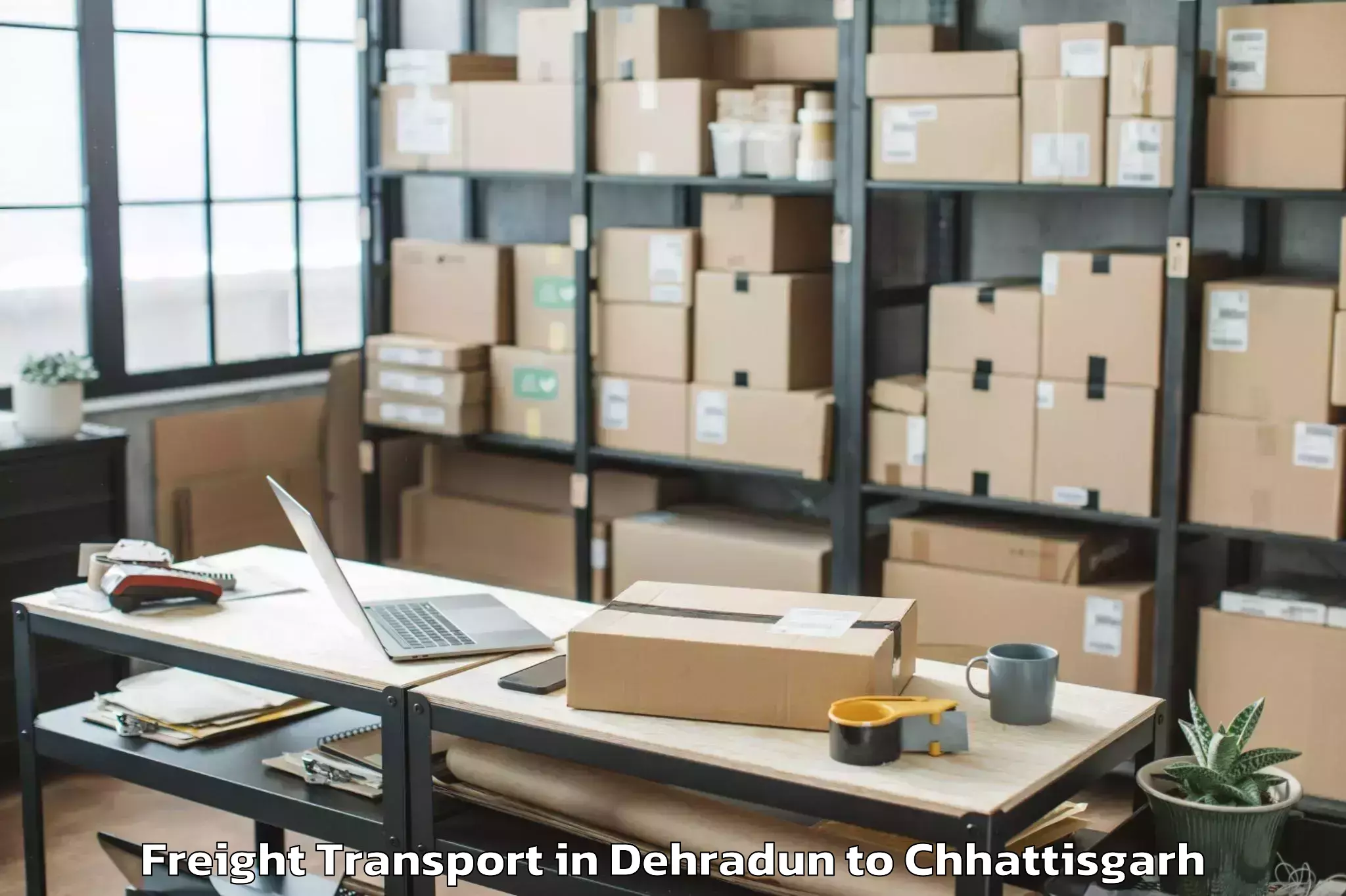 Reliable Dehradun to Gunderdehi Freight Transport